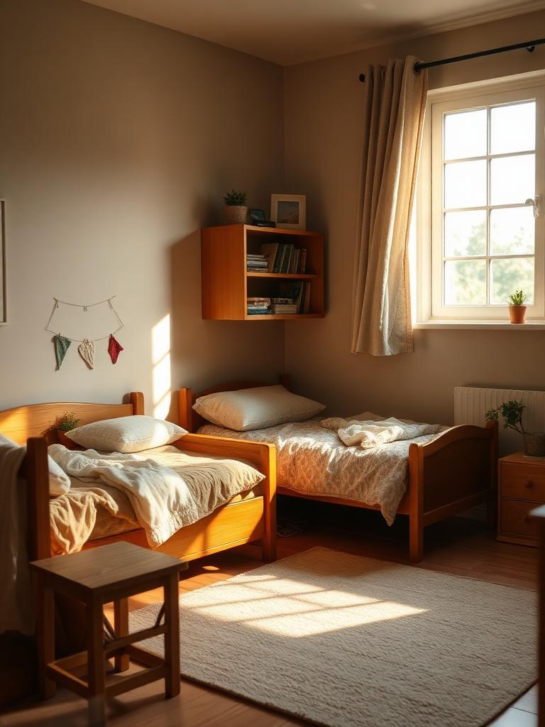 Habitación infantil cálida y segura en un hogar de acogida